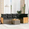 Image de Vidaxl Salon De Jardin 6 Pcs Avec Coussins Gris RÃ©sine TressÃ©e