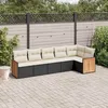 Image de Vidaxl Salon De Jardin 6 Pcs Avec Coussins Noir RÃ©sine TressÃ©e