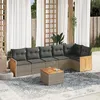 Image de Vidaxl Salon De Jardin Avec Coussins 7 Pcs Gris RÃ©sine TressÃ©e
