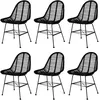 Image de Vidaxl Salon De Jardin 7 Pcs Avec Coussins Noir RÃ©sine TressÃ©e