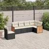 Image de Vidaxl Salon De Jardin 6 Pcs Avec Coussins Noir RÃ©sine TressÃ©e