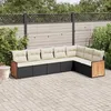 Image de Vidaxl Salon De Jardin 7 Pcs Avec Coussins Noir RÃ©sine TressÃ©e