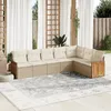 Image de Vidaxl Salon De Jardin Avec Coussins 7 Pcs Beige RÃ©sine TressÃ©e