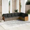 Image de Vidaxl Salon De Jardin Avec Coussins 7 Pcs Gris RÃ©sine TressÃ©e