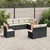 Image de Vidaxl Salon De Jardin 8 Pcs Avec Coussins Noir RÃ©sine TressÃ©e