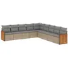 Image de Vidaxl Salon De Jardin Avec Coussins 9 Pcs Beige RÃ©sine TressÃ©e