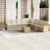 Image de Vidaxl Salon De Jardin Avec Coussins 10 Pcs Beige RÃ©sine TressÃ©e