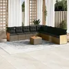 Image de Vidaxl Salon De Jardin Avec Coussins 10 Pcs Gris RÃ©sine TressÃ©e
