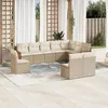 Image de Vidaxl Salon De Jardin Avec Coussins 10 Pcs Beige RÃ©sine TressÃ©e