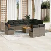 Image de Vidaxl Salon De Jardin 11 Pcs Avec Coussins Gris RÃ©sine TressÃ©e