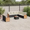 Image de Vidaxl Salon De Jardin 10 Pcs Avec Coussins Noir RÃ©sine TressÃ©e