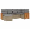 Image de Vidaxl Salon De Jardin Avec Coussins 6 Pcs Beige RÃ©sine TressÃ©e