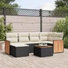 Image de Vidaxl Salon De Jardin 7 Pcs Avec Coussins Noir RÃ©sine TressÃ©e