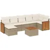 Image de Vidaxl Salon De Jardin Avec Coussins 8 Pcs Beige RÃ©sine TressÃ©e