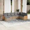 Image de Vidaxl Salon De Jardin Avec Coussins 8 Pcs Beige RÃ©sine TressÃ©e