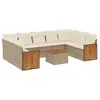 Image de Vidaxl Salon De Jardin Avec Coussins 10 Pcs Beige RÃ©sine TressÃ©e