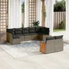 Image de Vidaxl Salon De Jardin 9 Pcs Avec Coussins Gris RÃ©sine TressÃ©e