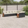 Image de Vidaxl Salon De Jardin 9 Pcs Avec Coussins Noir RÃ©sine TressÃ©e