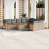 Image de Vidaxl Salon De Jardin Avec Coussins 10 Pcs Beige RÃ©sine TressÃ©e