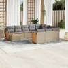 Image de Vidaxl Salon De Jardin 11 Pcs Avec Coussins Beige RÃ©sine TressÃ©e