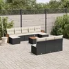 Image de Vidaxl Salon De Jardin 11 Pcs Avec Coussins Noir RÃ©sine TressÃ©e