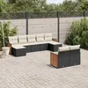 Image de Vidaxl Salon De Jardin 9 Pcs Avec Coussins Noir RÃ©sine TressÃ©e
