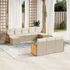 Image de Vidaxl Salon De Jardin Avec Coussins 10 Pcs Beige RÃ©sine TressÃ©e