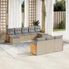 Image de Vidaxl Salon De Jardin Avec Coussins 10 Pcs Beige RÃ©sine TressÃ©e