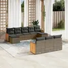Image de Vidaxl Salon De Jardin Avec Coussins 10 Pcs Gris RÃ©sine TressÃ©e