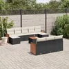 Image de Vidaxl Salon De Jardin 11 Pcs Avec Coussins Noir RÃ©sine TressÃ©e