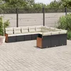 Image de Vidaxl Salon De Jardin 11 Pcs Avec Coussins Noir RÃ©sine TressÃ©e