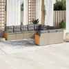 Image de Vidaxl Salon De Jardin 11 Pcs Avec Coussins Beige RÃ©sine TressÃ©e