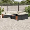 Image de Vidaxl Salon De Jardin 12 Pcs Avec Coussins Noir RÃ©sine TressÃ©e