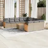 Image de Vidaxl Salon De Jardin Avec Coussins 12 Pcs Beige RÃ©sine TressÃ©e