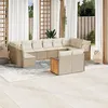 Image de Vidaxl Salon De Jardin Avec Coussins 12 Pcs Beige RÃ©sine TressÃ©e