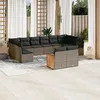 Image de Vidaxl Salon De Jardin Avec Coussins 12 Pcs Gris RÃ©sine TressÃ©e