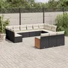 Image de Vidaxl Salon De Jardin Avec Coussins 13 Pcs Noir RÃ©sine TressÃ©e