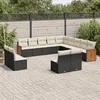 Image de Vidaxl Salon De Jardin Avec Coussins 13 Pcs Noir RÃ©sine TressÃ©e
