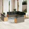 Image de Vidaxl Salon De Jardin 11 Pcs Avec Coussins Gris RÃ©sine TressÃ©e