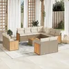 Image de Vidaxl Salon De Jardin Avec Coussins 12 Pcs Beige RÃ©sine TressÃ©e