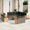 Image de Vidaxl Salon De Jardin Avec Coussins 12 Pcs Gris RÃ©sine TressÃ©e