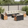 Image de Vidaxl Salon De Jardin Avec Coussins 13 Pcs Noir RÃ©sine TressÃ©e