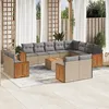Image de Vidaxl Salon De Jardin Avec Coussins 13 Pcs Beige RÃ©sine TressÃ©e
