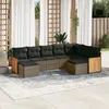 Image de Vidaxl Salon De Jardin 9 Pcs Avec Coussins Gris RÃ©sine TressÃ©e