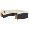 Image de Vidaxl Salon De Jardin 12 Pcs Avec Coussins Noir RÃ©sine TressÃ©e