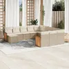 Image de Vidaxl Salon De Jardin Avec Coussins 12 Pcs Beige RÃ©sine TressÃ©e