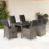 Image de Vidaxl Ensemble Ã Manger De Jardin Et Coussins 7 Pcs Gris Rotin