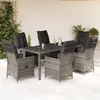 Image de Vidaxl Ensemble Ã Manger De Jardin Et Coussins 7 Pcs Gris Rotin