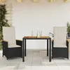 Image de Vidaxl Ensemble De Bistro 3 Pcs Avec Coussins Noir RÃ©sine TressÃ©e