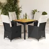 Image de Vidaxl Ensemble Ã Manger De Jardin Coussins 5pcs Noir RÃ©sine TressÃ©e